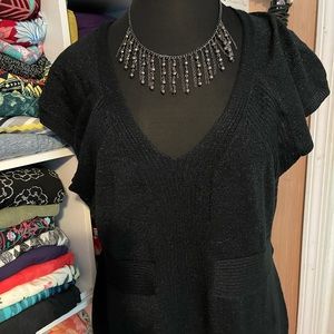 Black Sparkle Sweater Dress